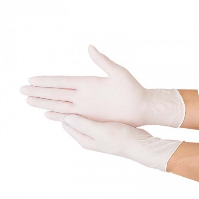 一次性乳胶手套9寸净化无粉加厚防护检查白色劳保橡胶手套