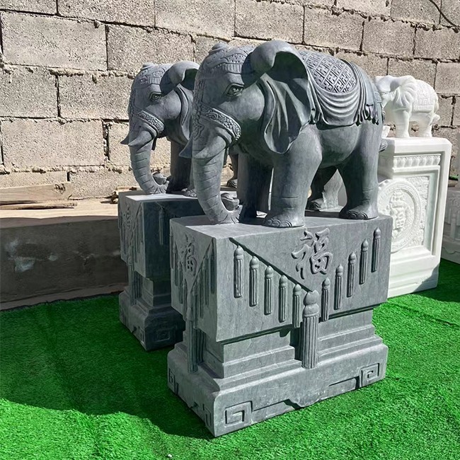 大象雕塑 石雕 坚固耐用